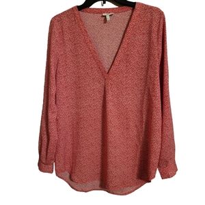 Joie Red Floral Long Sleeve Blouse